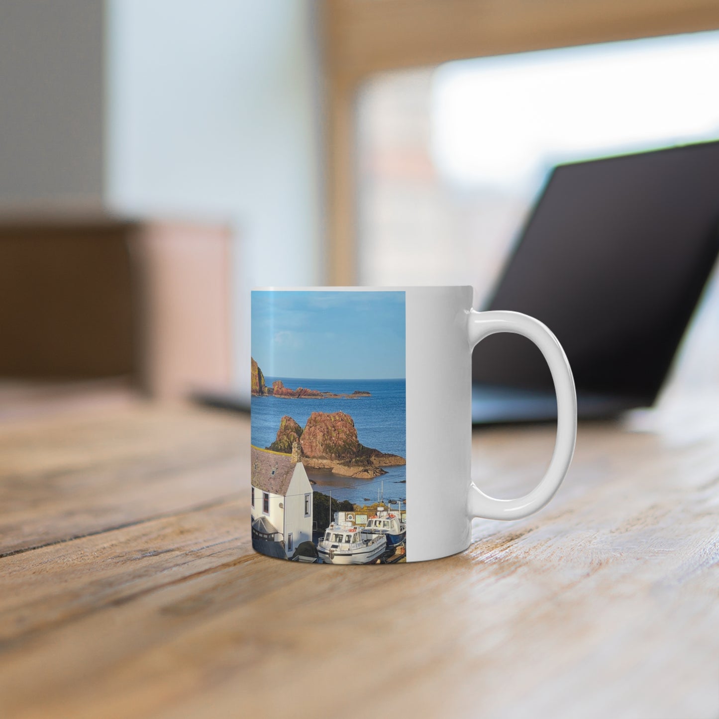 St.Abbs View out to sea Ceramic Coffee Cups, 11oz, 15oz