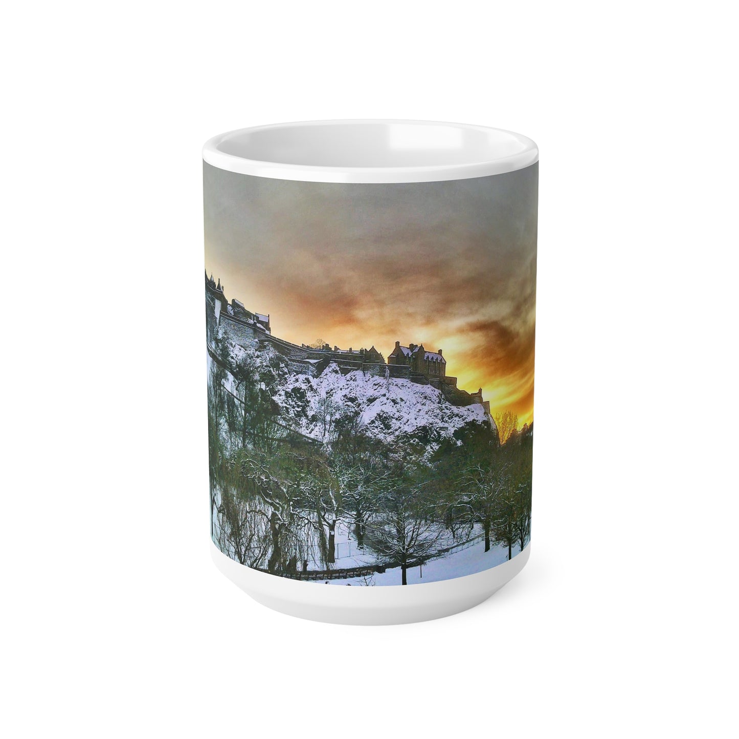 Edinburgh Castle in the snow Ceramic Coffee Cups, 11oz, 15oz