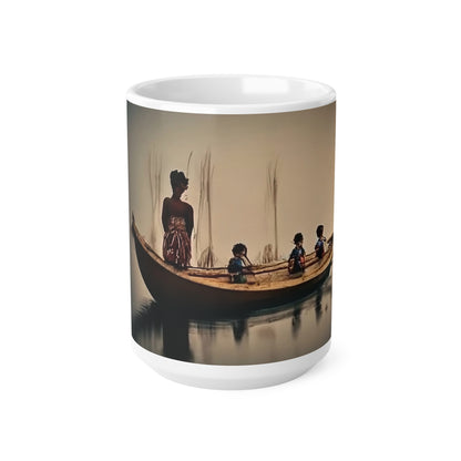 African River Scene Ceramic Coffee Cups, 11oz, 15oz