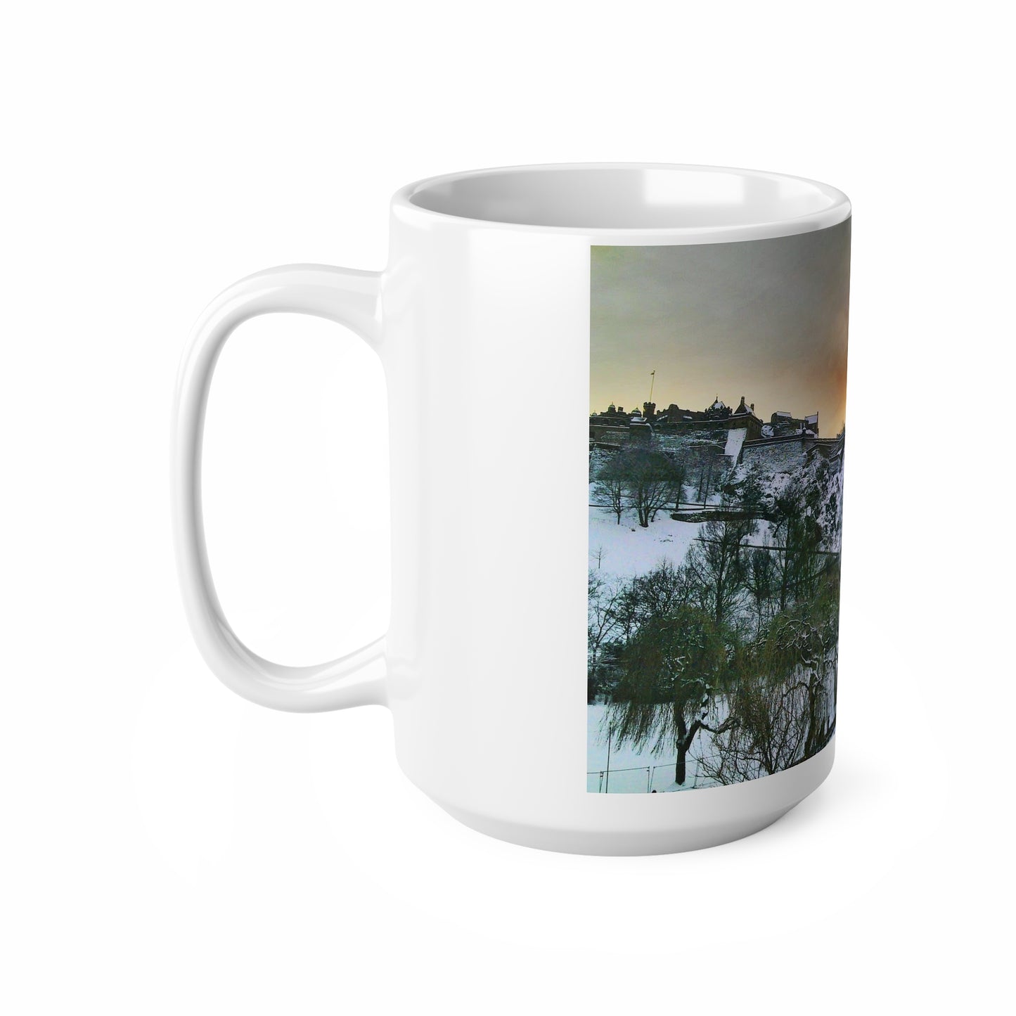 Edinburgh Castle in the snow Ceramic Coffee Cups, 11oz, 15oz