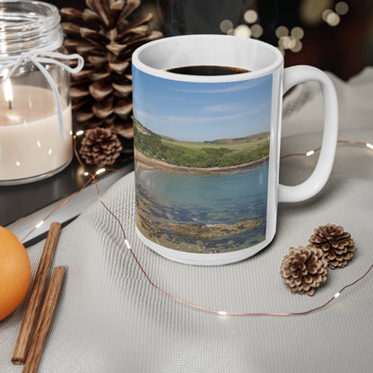 Coldingham Beach Scene Ceramic Coffee Cups, 11oz, 15oz