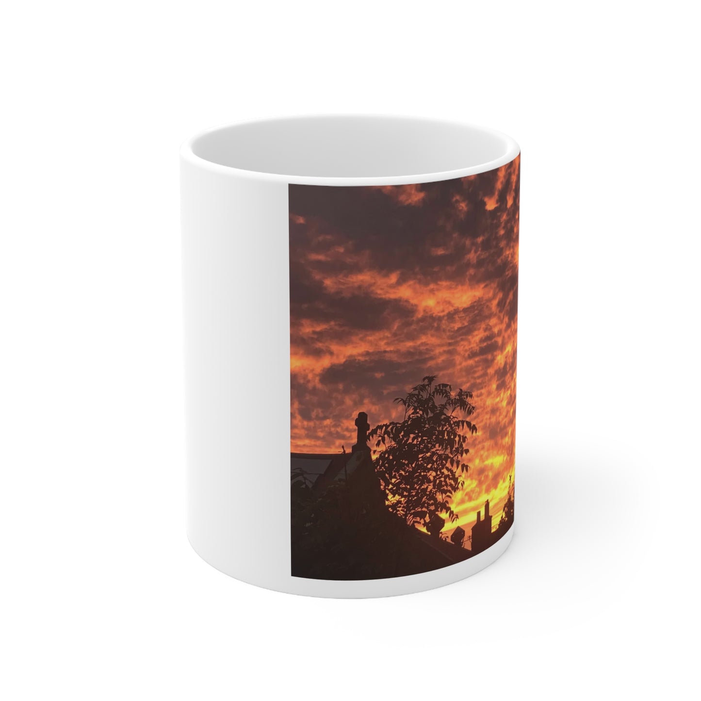 Fire In The Sky Ceramic Coffee Cups, 11oz, 15oz