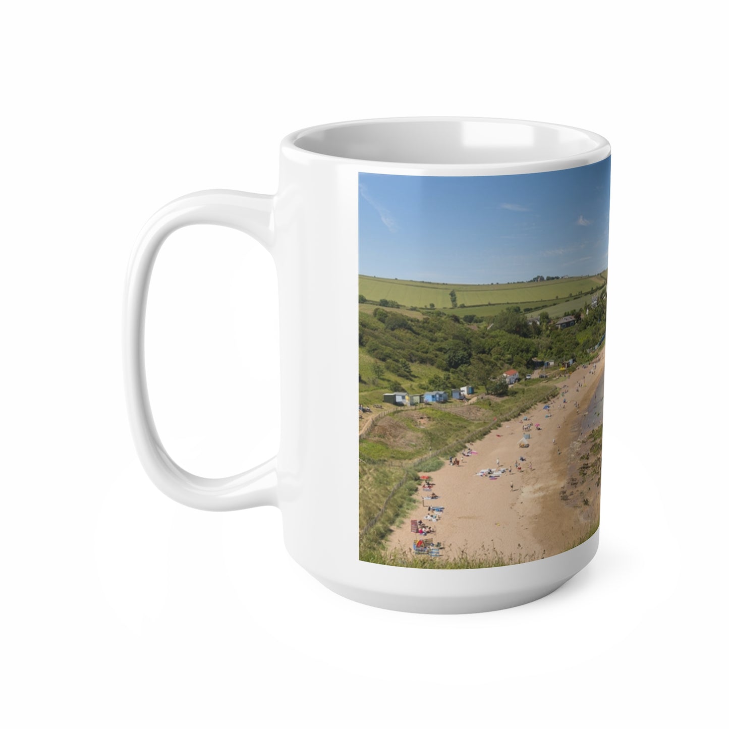 Coldingham Beach Scene Ceramic Coffee Cups, 11oz, 15oz