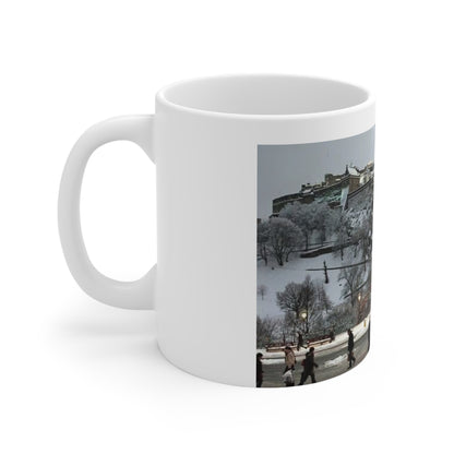 Edinburgh Castle Snow Ceramic Coffee Cups, 11oz, 15oz