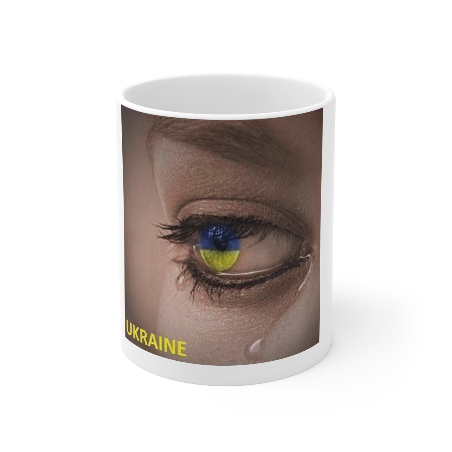 Ukraine flag in eye Ceramic Coffee Cups, 11oz, 15oz