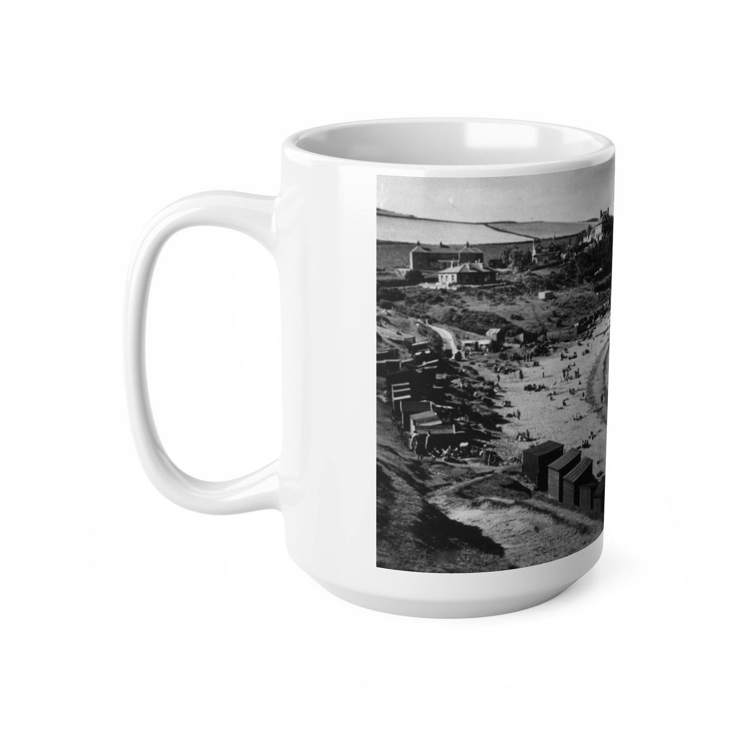 Coldingham Beach Old Photo Ceramic Coffee Cups, 11oz, 15oz