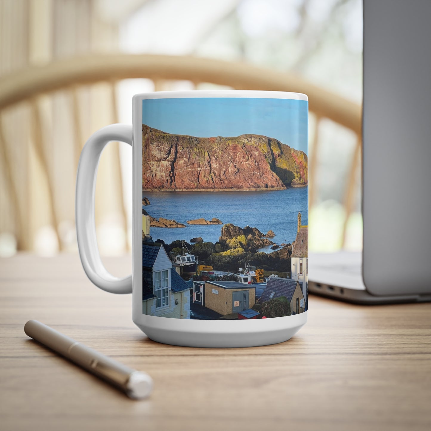 St.Abbs View out to sea Ceramic Coffee Cups, 11oz, 15oz