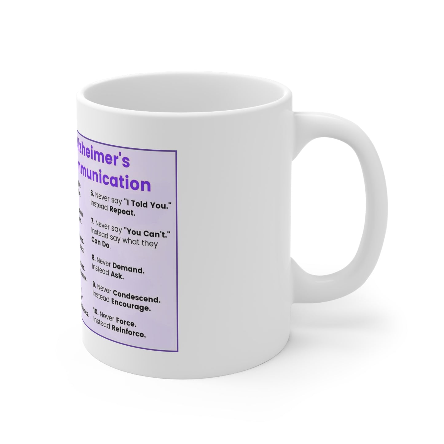 Alzheimer’s Ceramic Coffee Cups, 11oz, 15oz