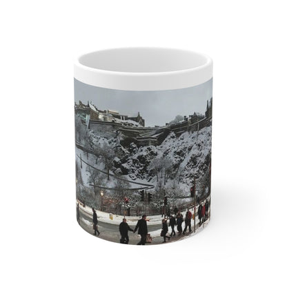 Edinburgh Castle Snow Ceramic Coffee Cups, 11oz, 15oz