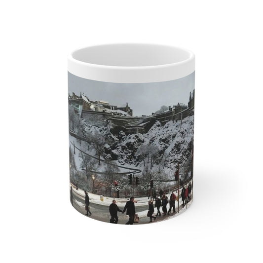 Edinburgh Castle Snow Ceramic Coffee Cups, 11oz, 15oz