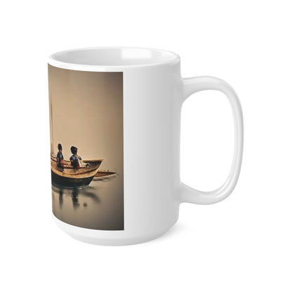 African River Scene Ceramic Coffee Cups, 11oz, 15oz