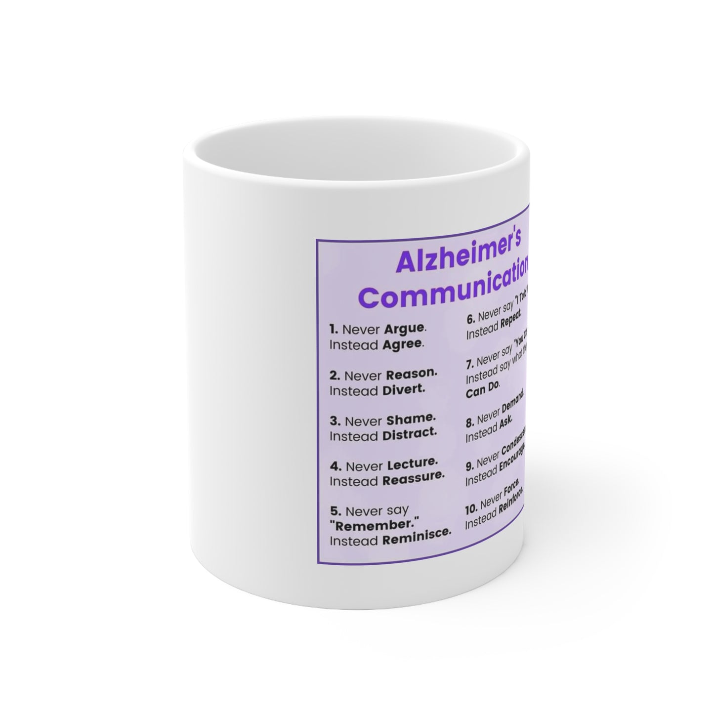 Alzheimer’s Ceramic Coffee Cups, 11oz, 15oz