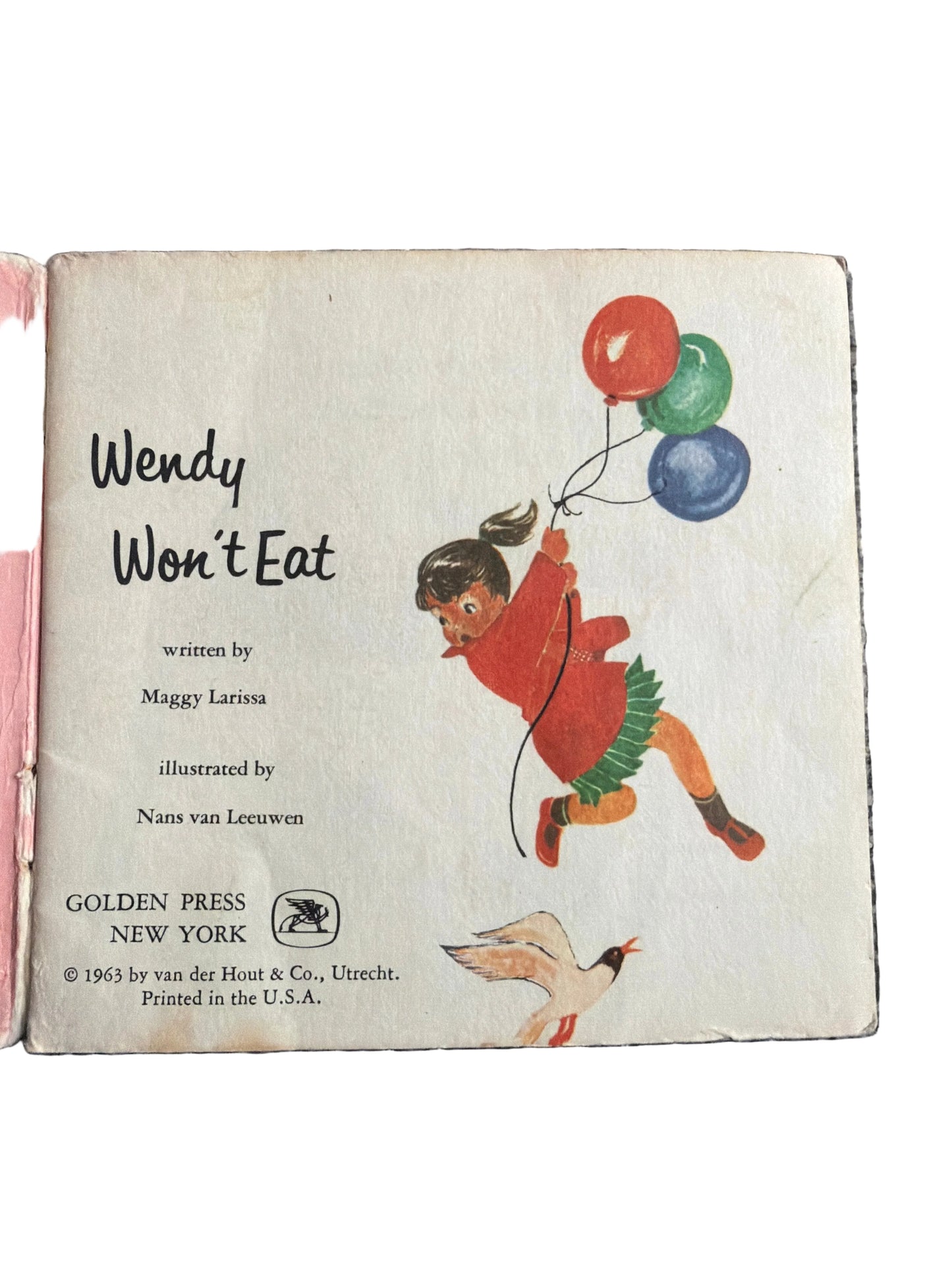 1963 Wendy Won’t Eat - Maggy Larissa (Nans Van Leeuwen illust) Golden Press New York