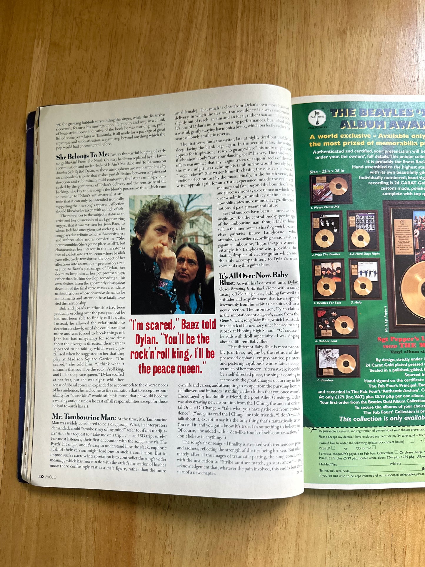 1998 MOJO Magazine November (Bob Dylan, Mott The Hoople, John Lennon)