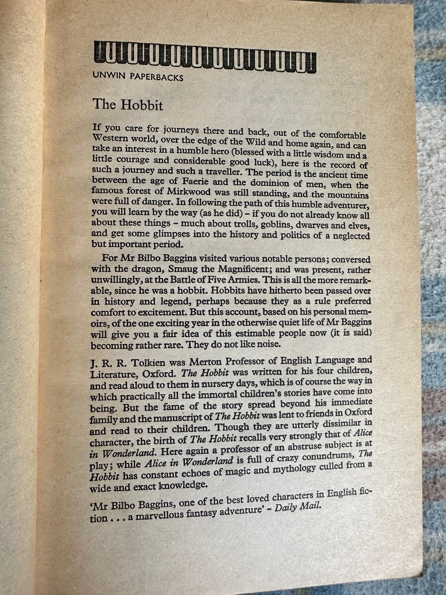 1978 The Hobbit - J. R. R. Tolkien illustrated by author (Unwin Paperbacks)