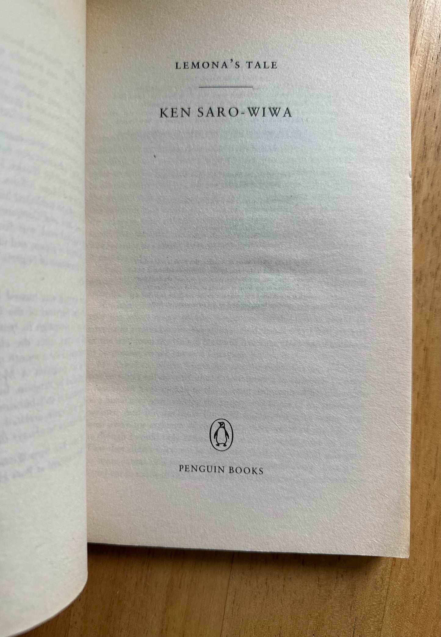 1996*1st* Lemona’s Tale - Ken Saro-Wiwa (Penguin)