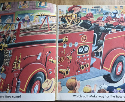 1975 Little Golden Book Fire Engines - Tibor Gergely World Distributor