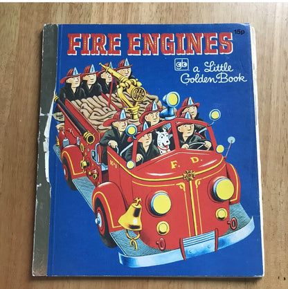 1975 Little Golden Book Fire Engines - Tibor Gergely World Distributor