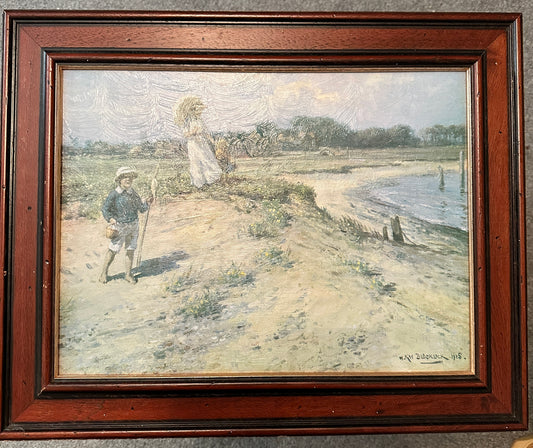 1915*Signed* Going To The Beach (Oil on board) 45cm x 30cm approx Painted by William Kay Blacklock (1872-1924)