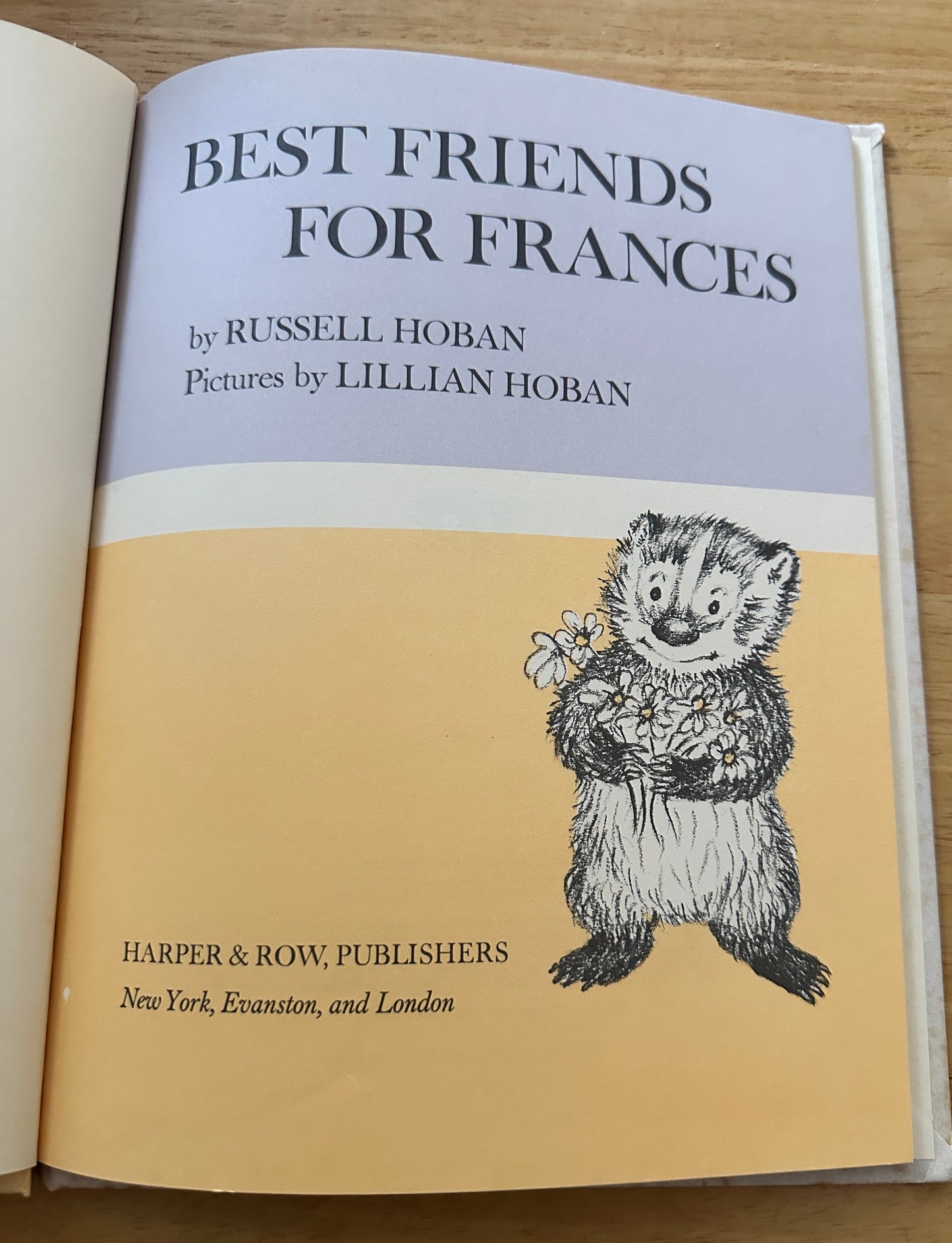 1969*1st* Best Friends For Frances - Russell & Lillian Hoban(Harper & Row Publishers)