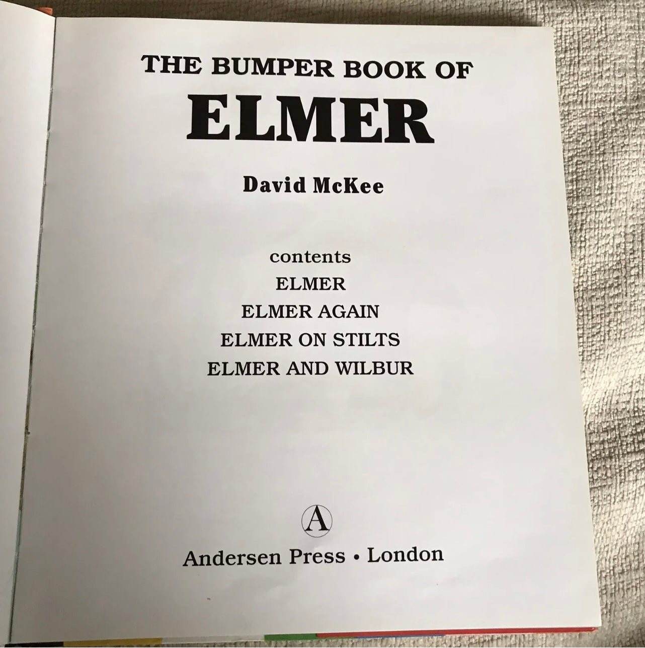 1998*1st* The Bumper Book Of Elmer - David McKee(Andersen Press)