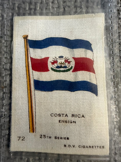 12 x Vintage B.D.V. Cigarette Silks — 25th Series World & Royal Flags — c.1910s