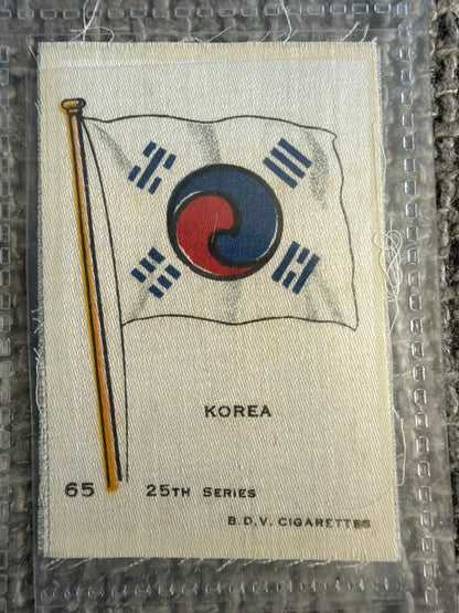 12 x Vintage B.D.V. Cigarette Silks — 25th Series World & Royal Flags — c.1910s