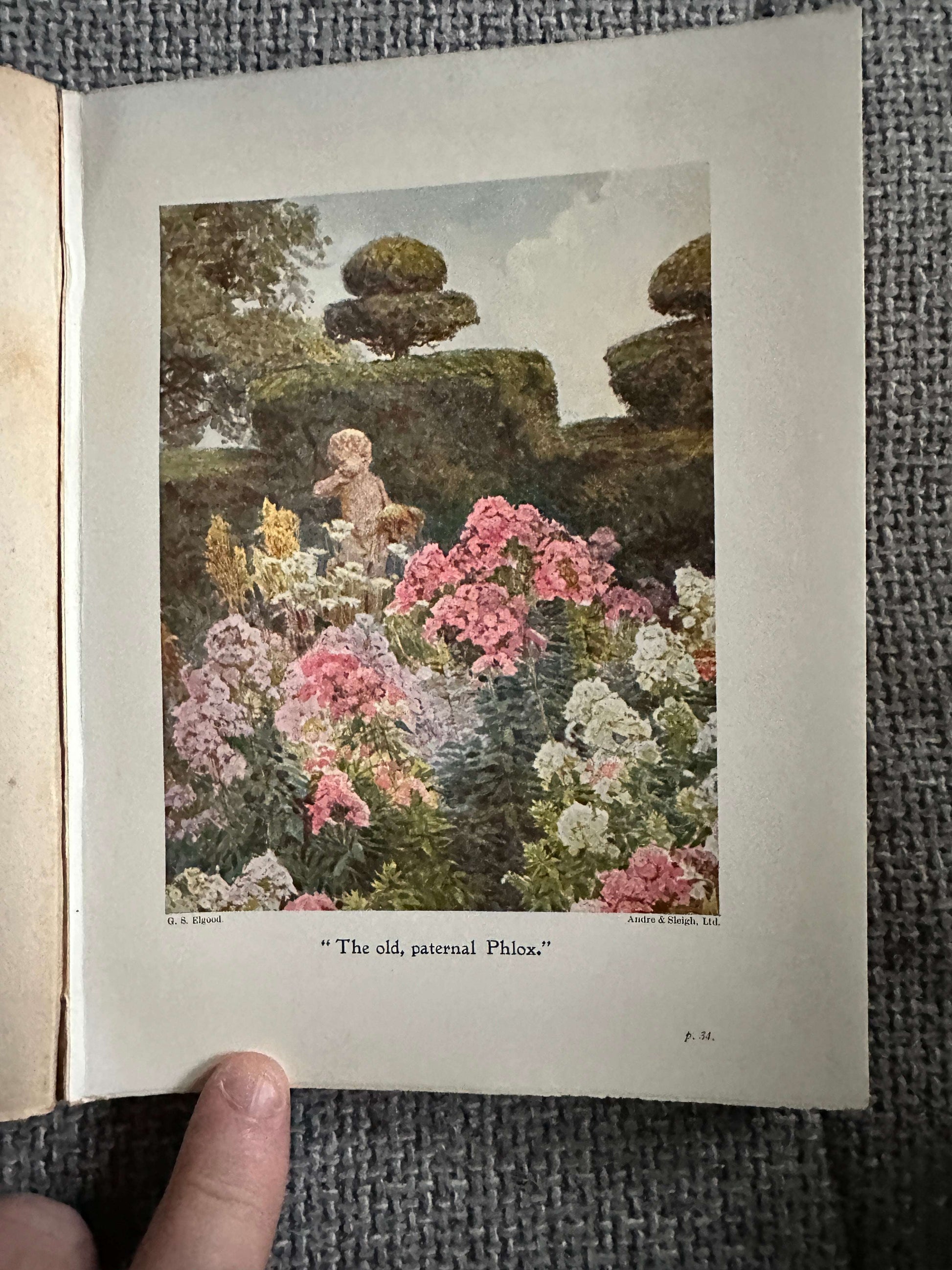 1906*1st* Old Fashioned Flowers & Other Open-Air Essays - Maurice Maeterlinck (Illust G. S. Elgood) George Allen Pub