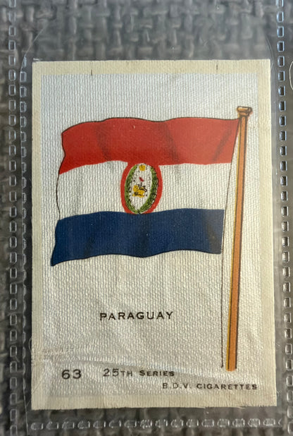 12 x Vintage B.D.V. Cigarette Silks — 25th Series World & Royal Flags — c.1910s