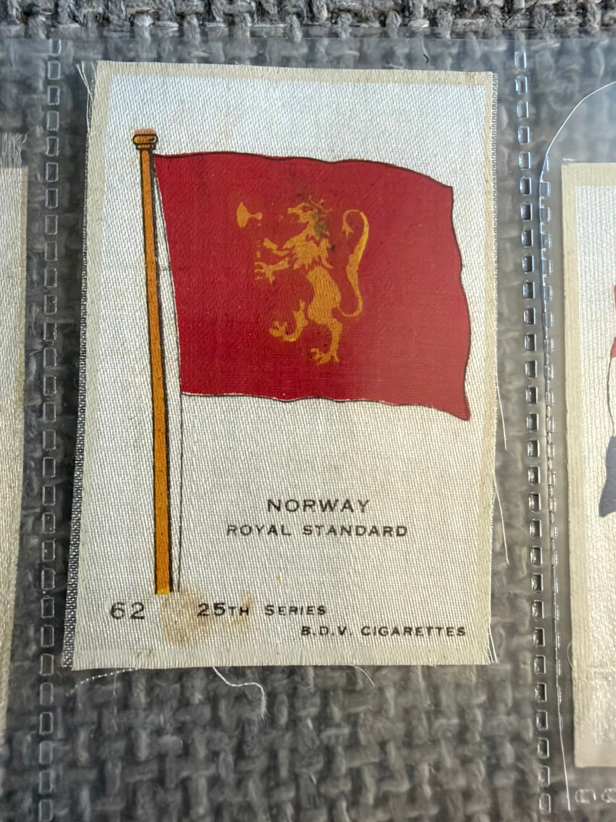 12 x Vintage B.D.V. Cigarette Silks — 25th Series World & Royal Flags — c.1910s