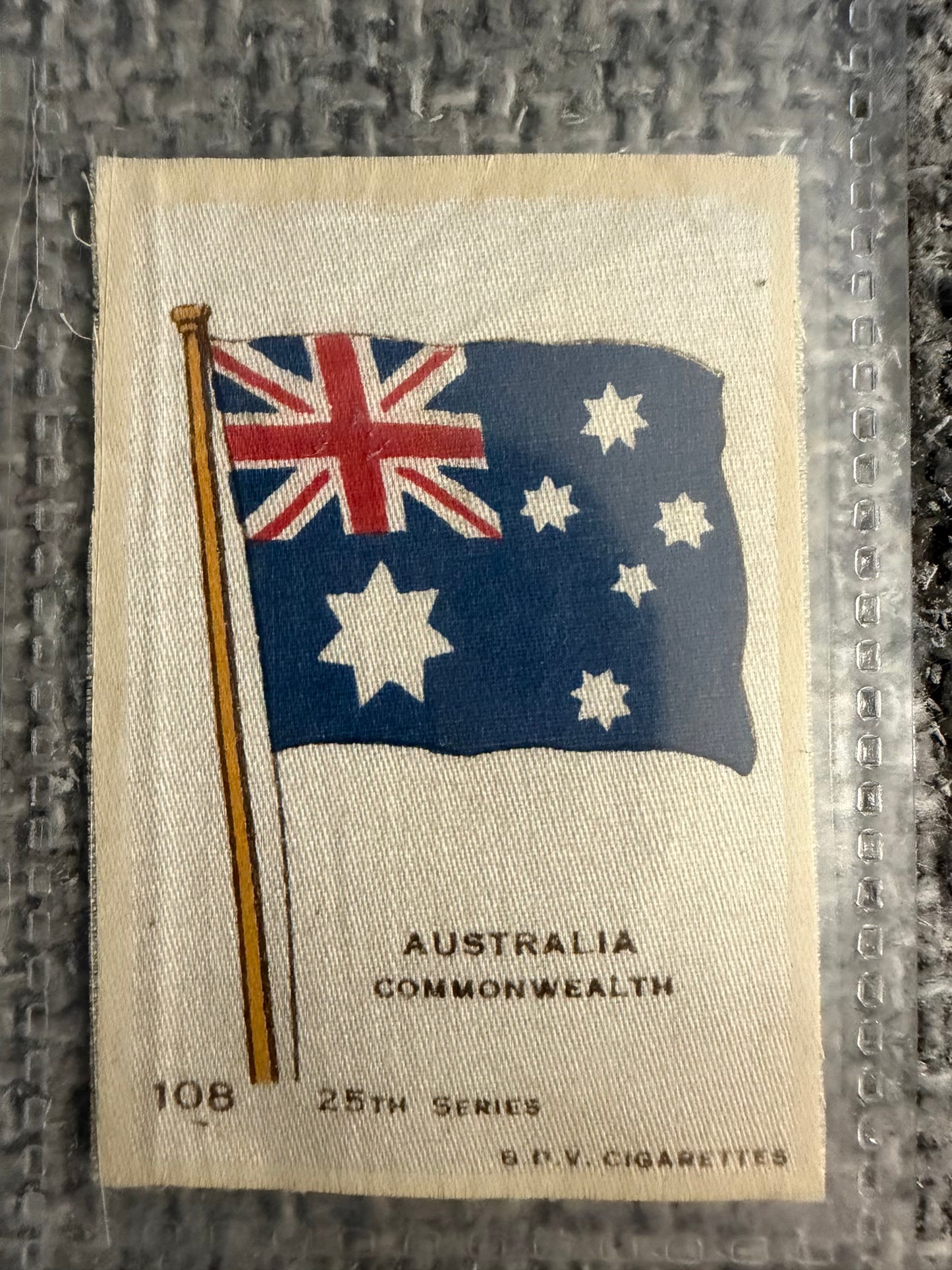 12 x Vintage B.D.V. Cigarette Silks — 25th Series — World, Royal & Colonial Flags — c.1910s