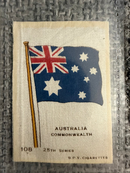 12 x Vintage B.D.V. Cigarette Silks — 25th Series — World, Royal & Colonial Flags — c.1910s