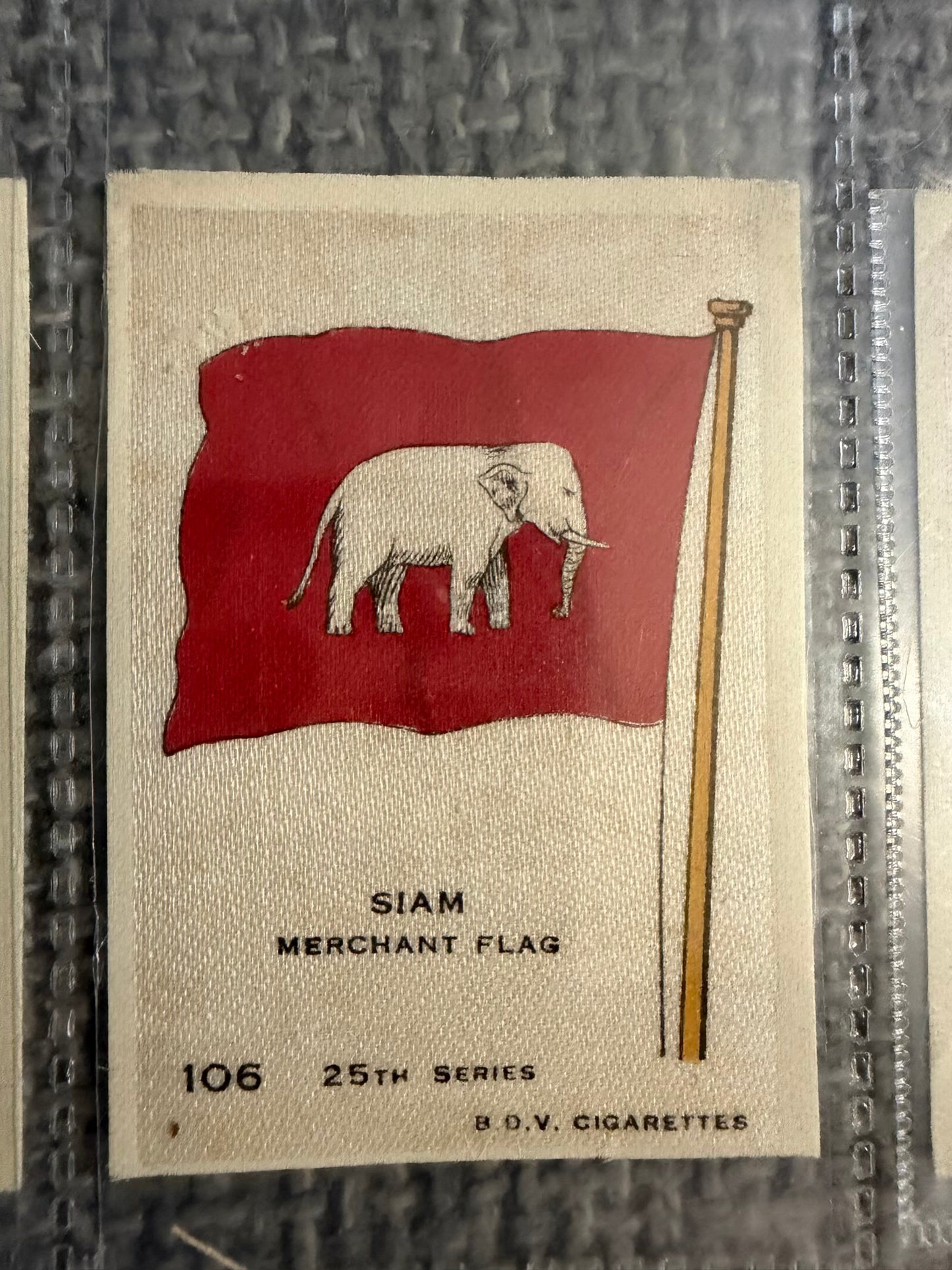 12 x Vintage B.D.V. Cigarette Silks — 25th Series — World, Royal & Colonial Flags — c.1910s