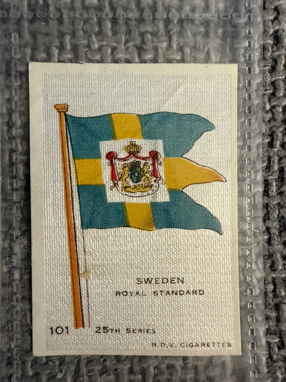 12 x Vintage B.D.V. Cigarette Silks — 25th Series — World, Royal & Colonial Flags — c.1910s
