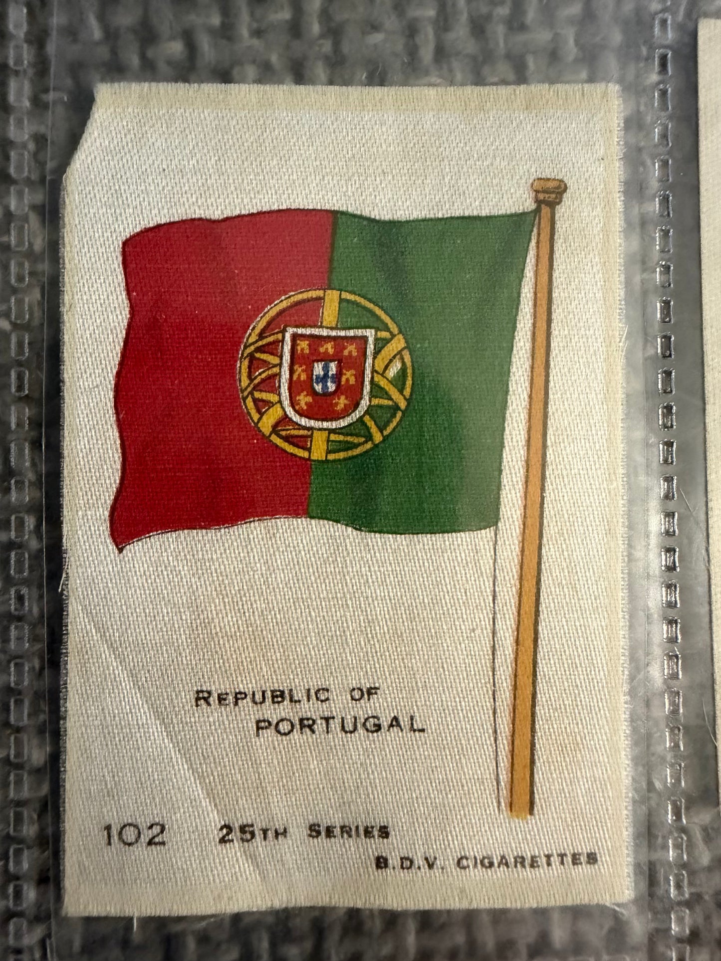 12 x Vintage B.D.V. Cigarette Silks — 25th Series — World, Royal & Colonial Flags — c.1910s