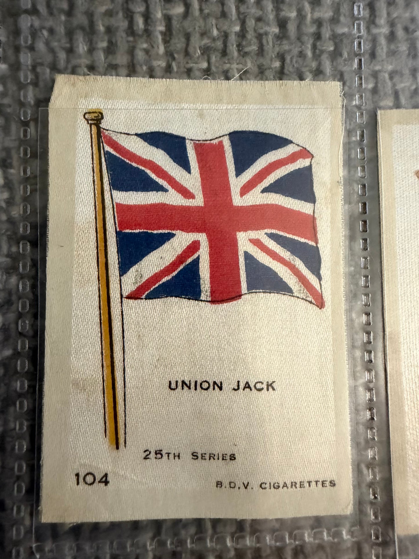 12 x Vintage B.D.V. Cigarette Silks — 25th Series — World, Royal & Colonial Flags — c.1910s