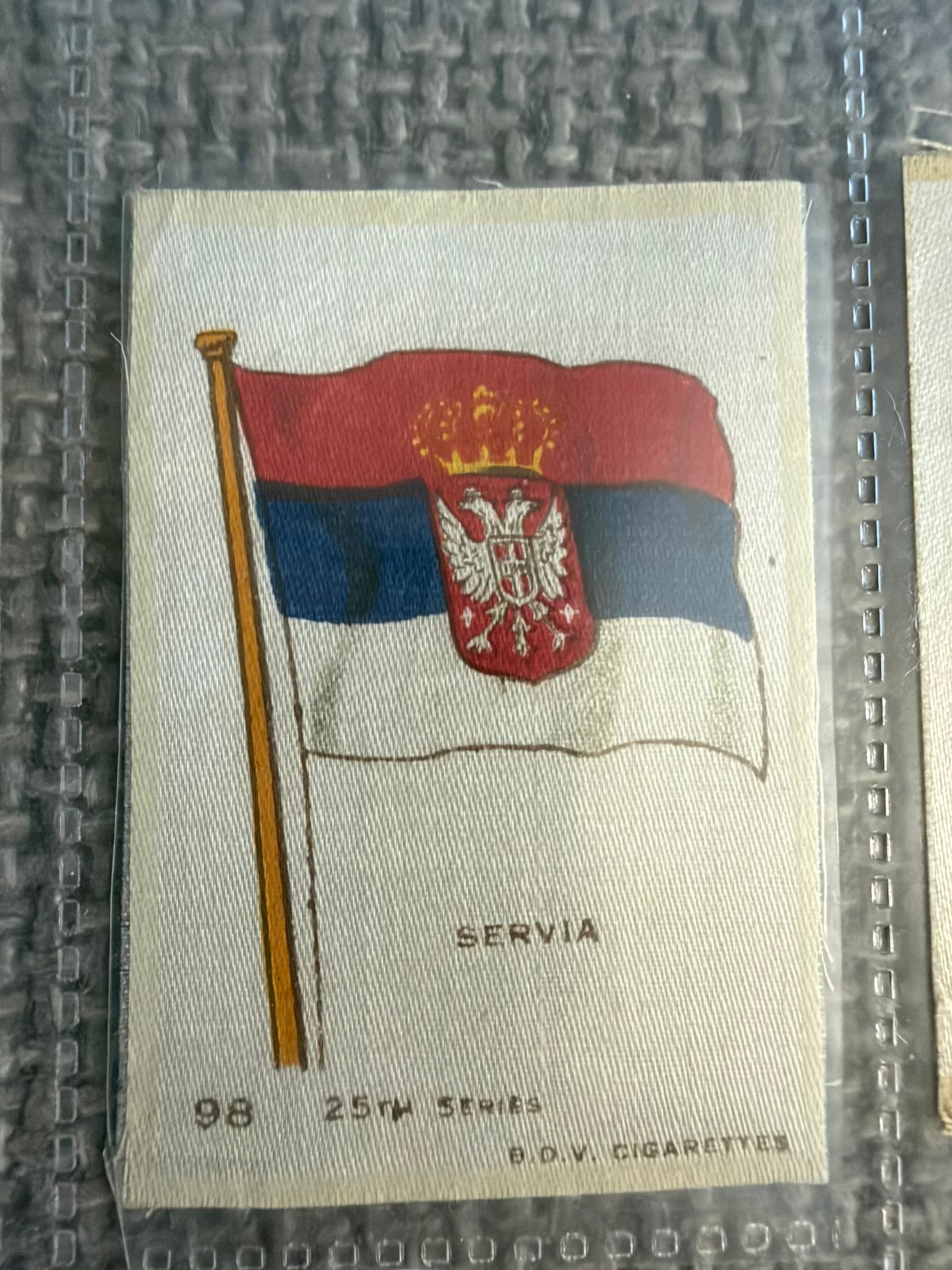 12 x Vintage B.D.V. Cigarette Silks — 25th Series — World, Royal & Colonial Flags — c.1910s