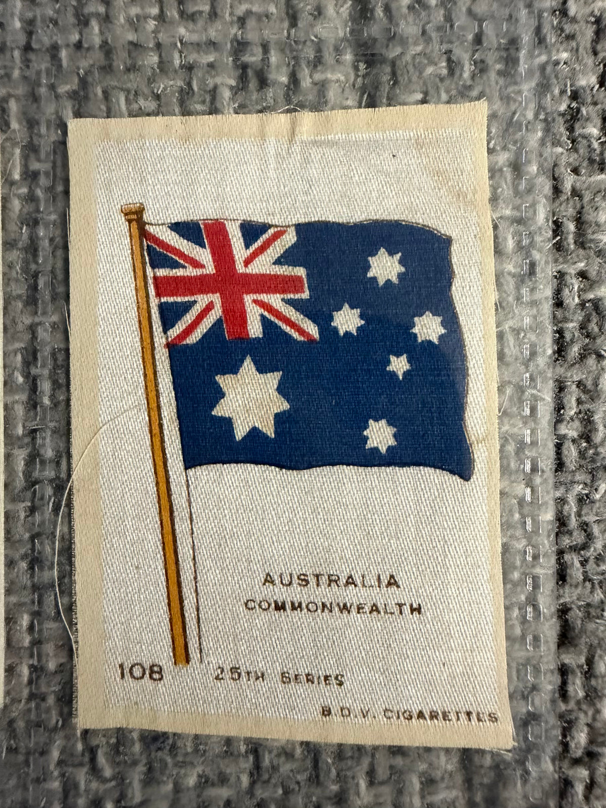 12 x Vintage B.D.V. Cigarette Silks — 25th Series — World, Royal & Regional Flags — c.1910s