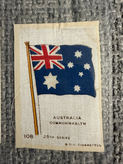 12 x Vintage B.D.V. Cigarette Silks — 25th Series — World, Royal & Regional Flags — c.1910s