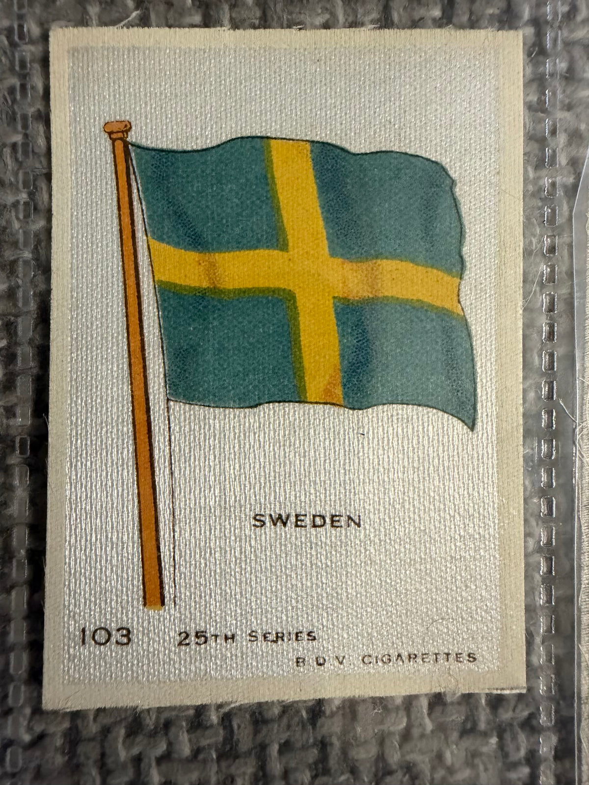 12 x Vintage B.D.V. Cigarette Silks — 25th Series — World, Royal & Regional Flags — c.1910s
