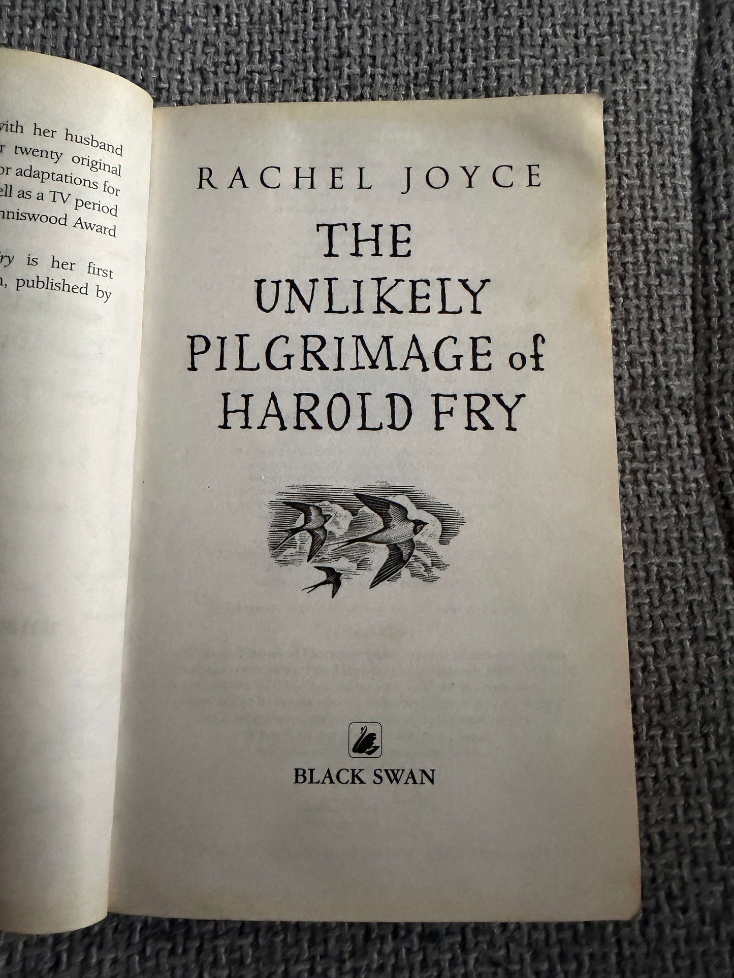 2013*1st* The Unlikely Pilgrimage Of Harold Fry - Rachel Joyce (Black Swan)