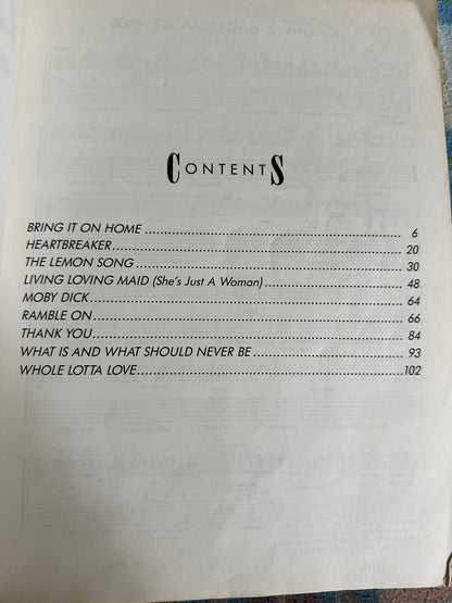 1990 LED Zeppelin II (Music Book Guitar Tab edition(Jesse Gress transcribed) Warner Bros publications