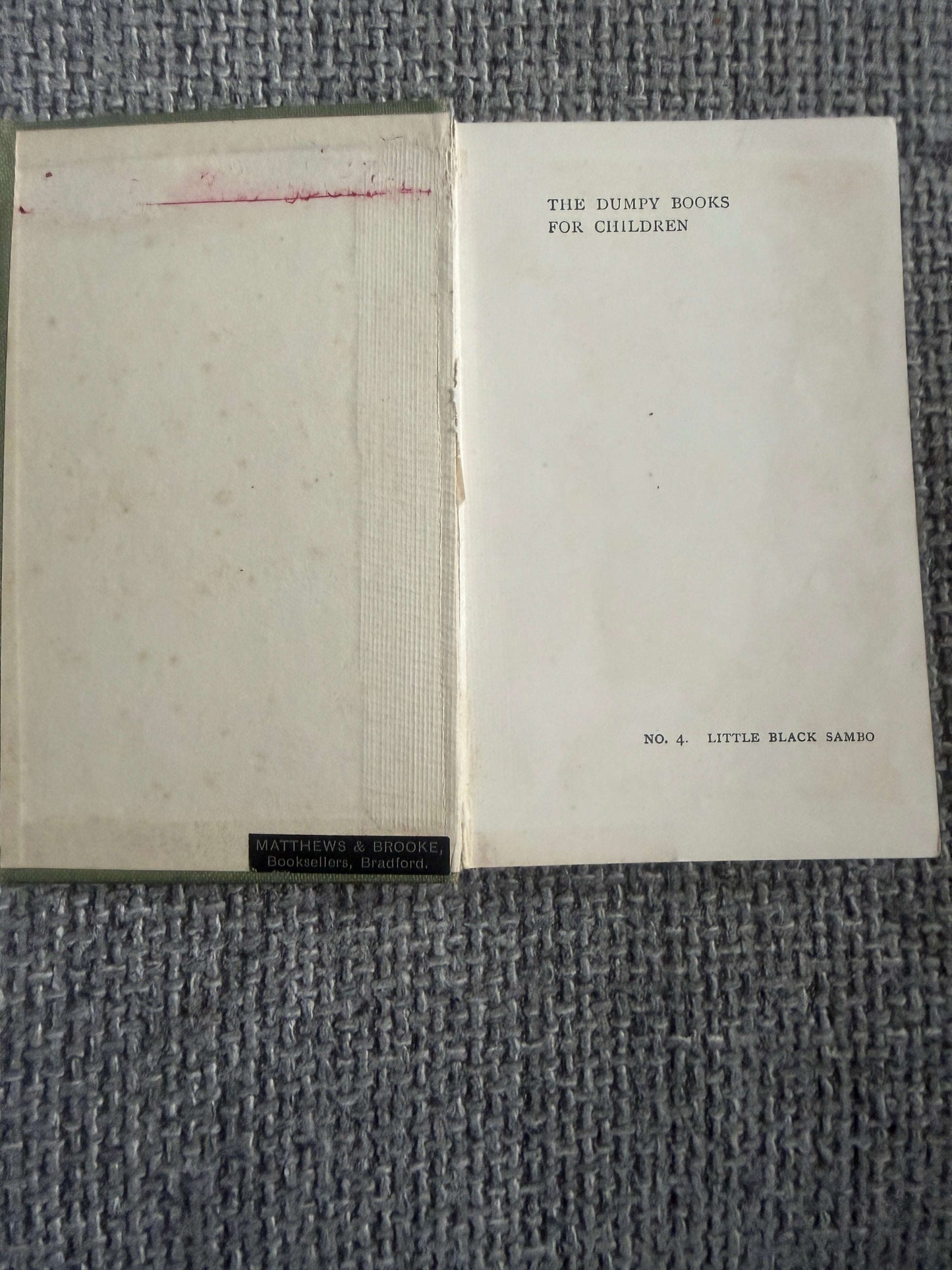 1911 The Story Of Little Black Sambo - Helen Bannerman (Chatto & Windus)