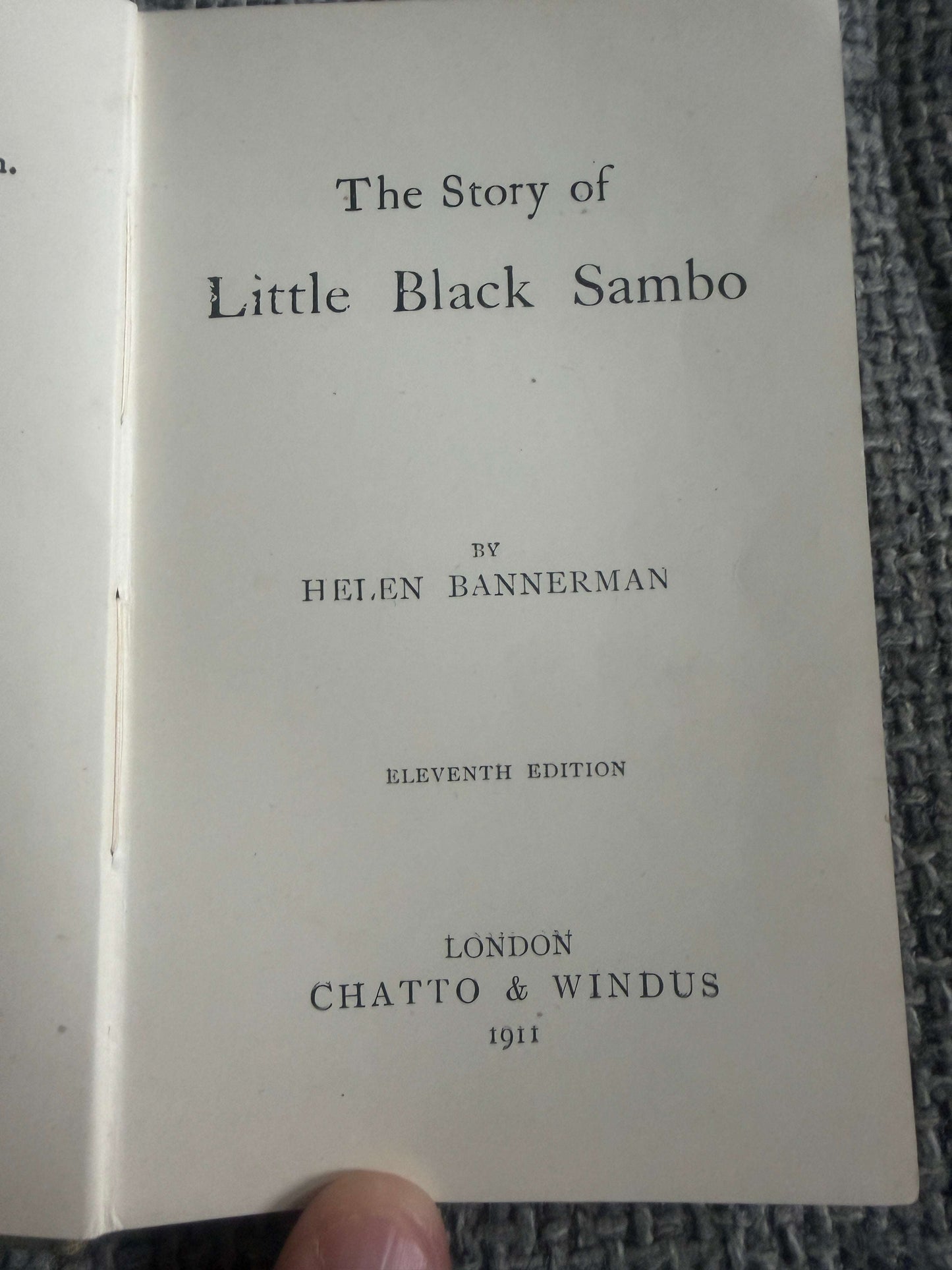 1911 The Story Of Little Black Sambo - Helen Bannerman (Chatto & Windus)