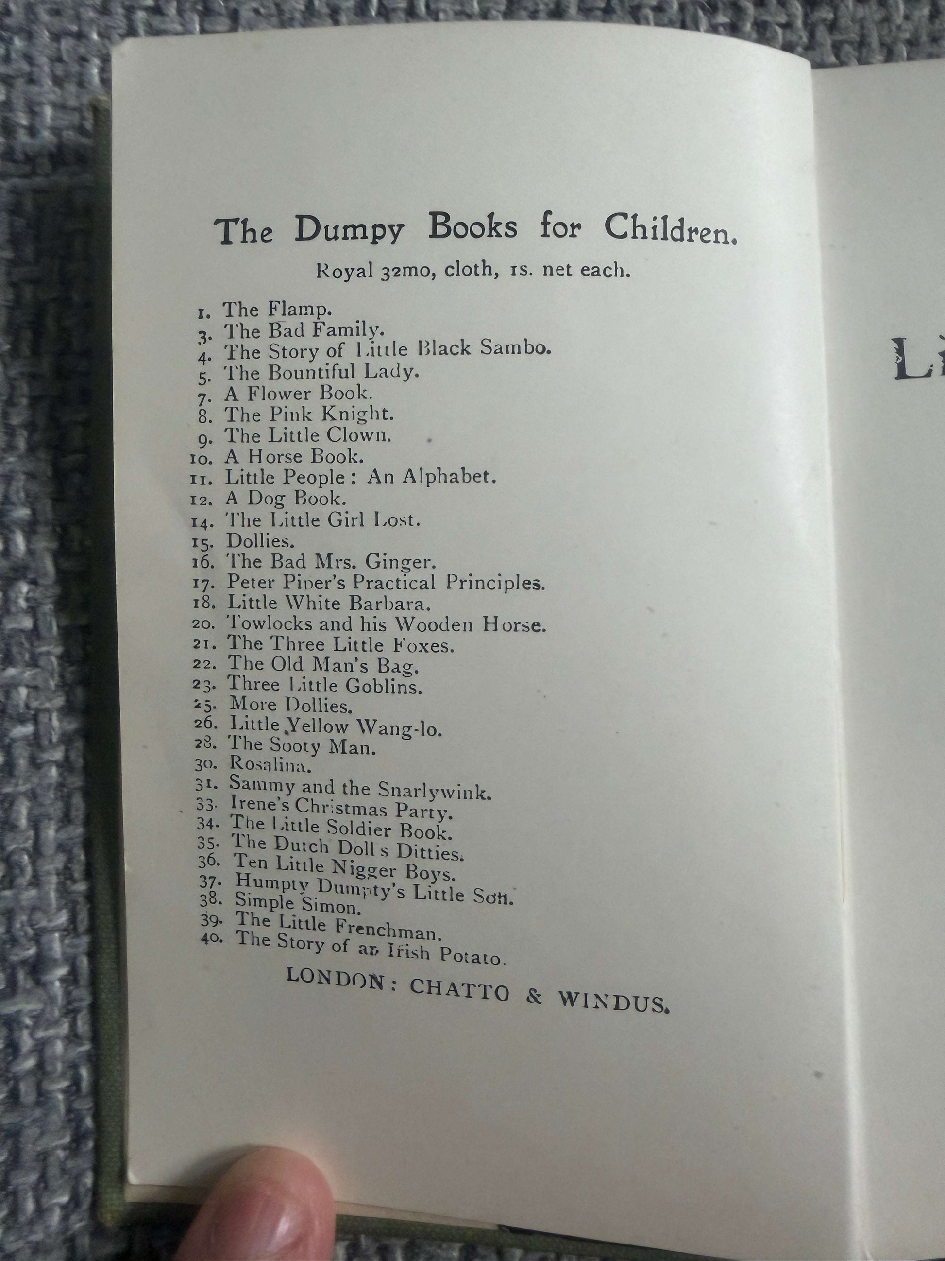 1911 The Story Of Little Black Sambo - Helen Bannerman (Chatto & Windus)
