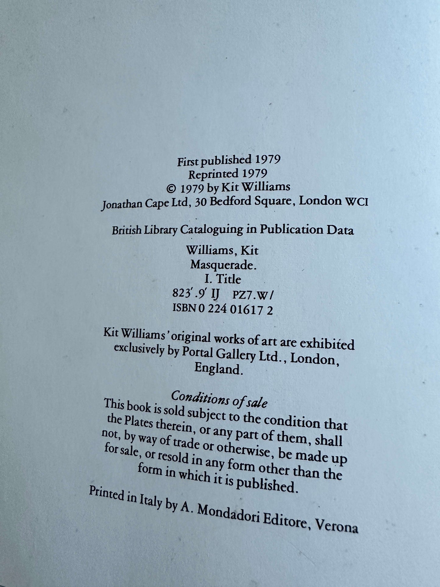 1997 Masquerade - Kit Williams (Jonathan Cape)