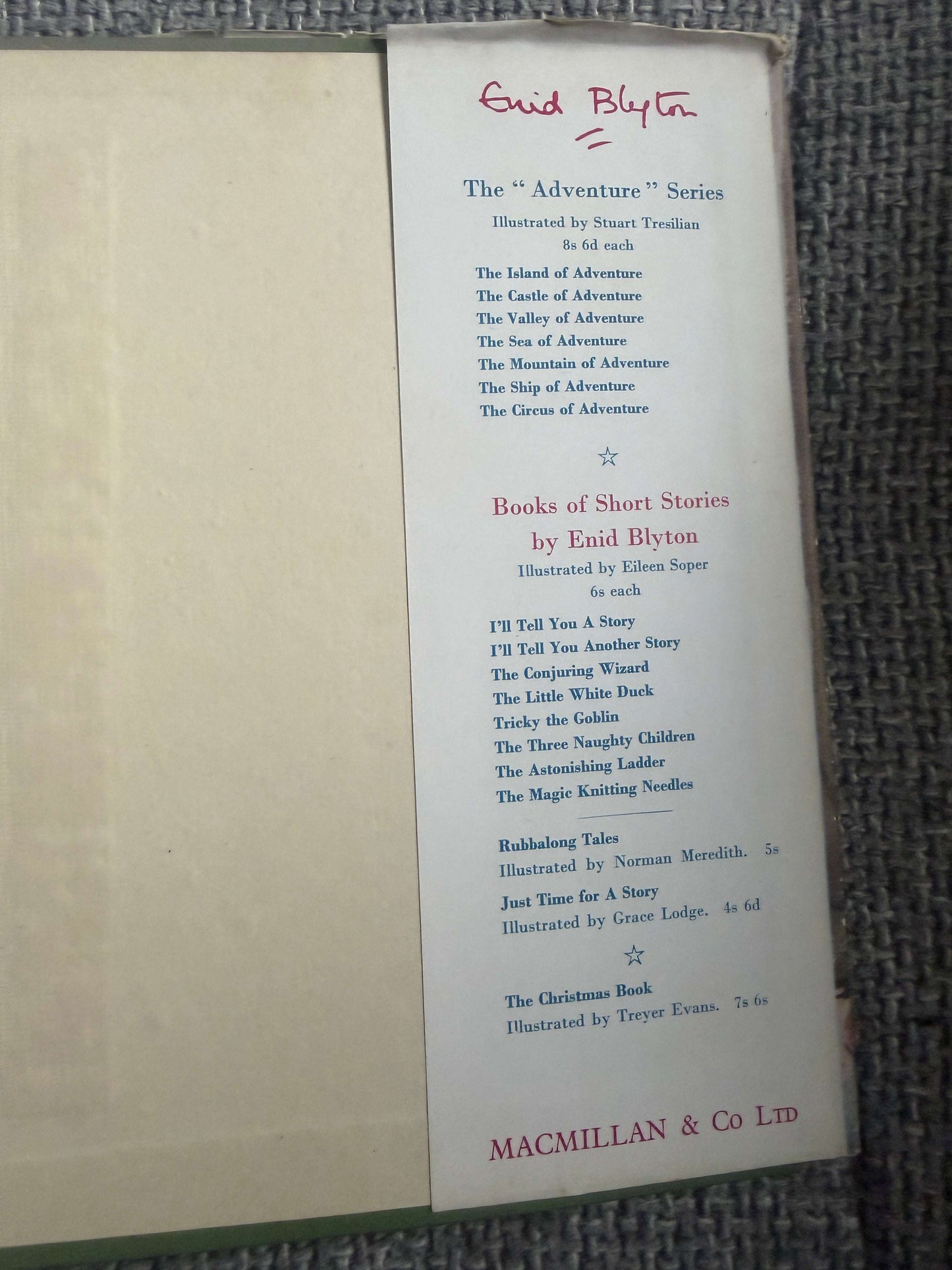 1953 The Brownie’s Magic (My First Nature Book) Enid Blyton (Eileen A. Soper illust) MacMillan & Co Ltd.