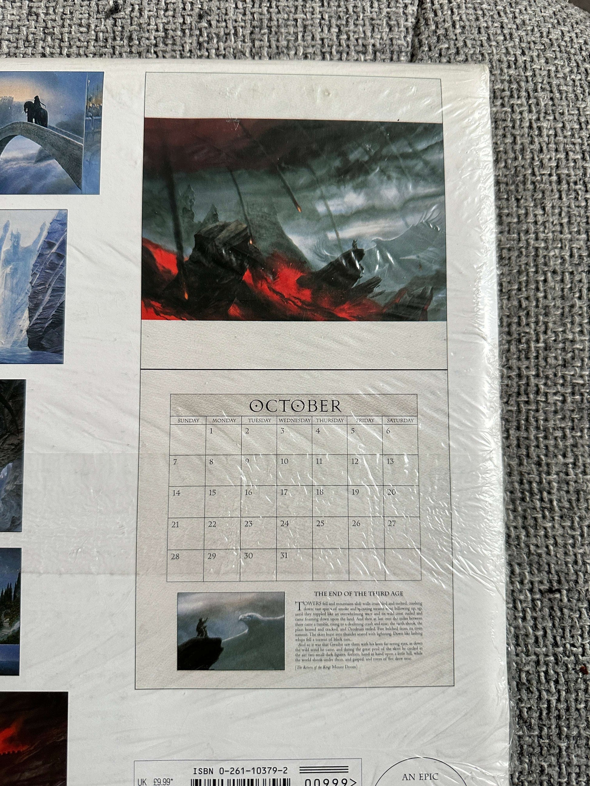 2001*Sealed* Lord Of The Rings - J. R. R. Tolkien Calendar (Illust John Howe) HarperCollins