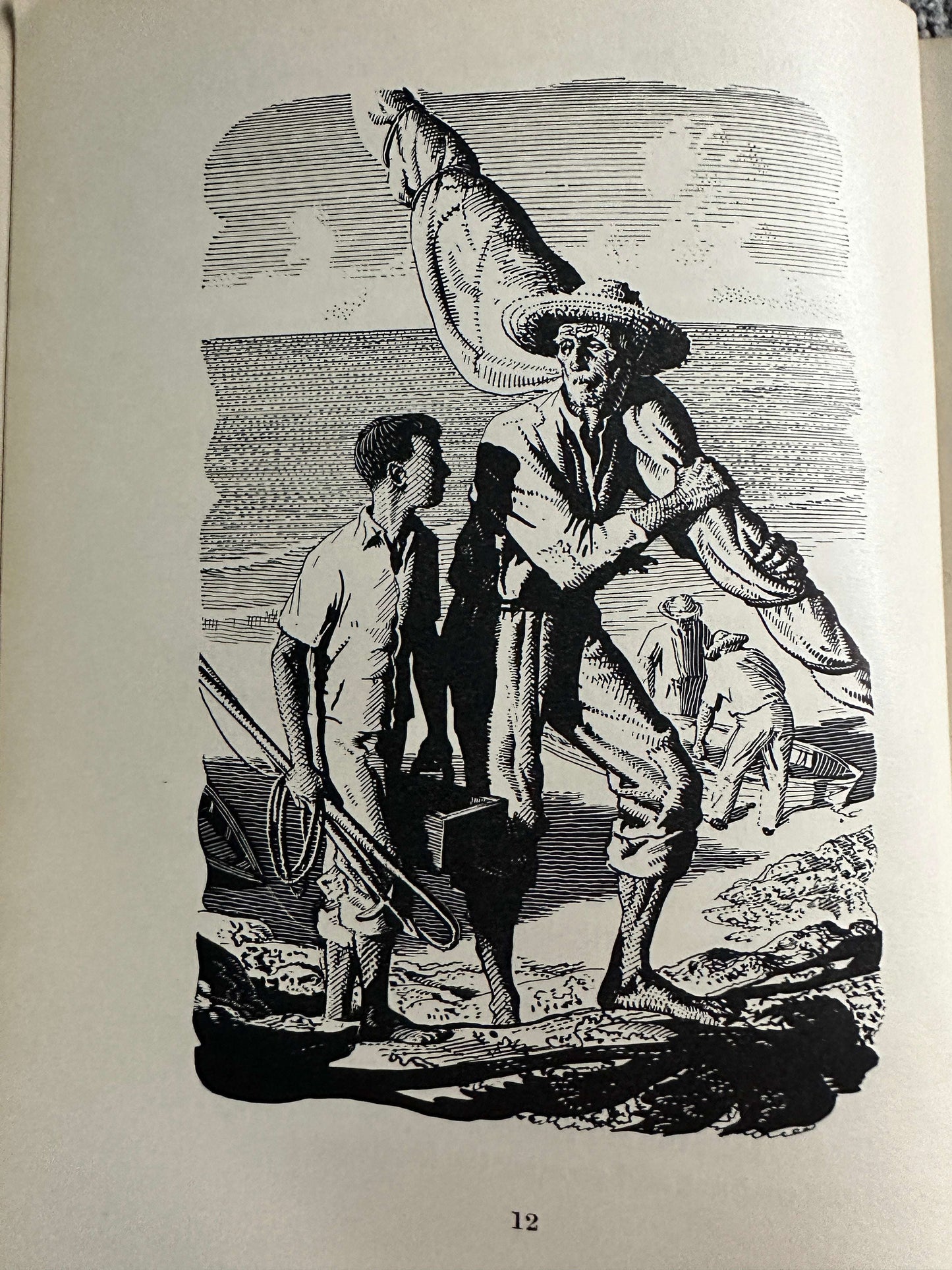 1953 The Old Man & The Sea - Ernest Hemingway( Charles F. Tunnicliffe & Raymond Sheppard Illust) The Reprint Society