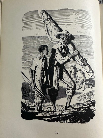 1953 The Old Man & The Sea - Ernest Hemingway( Charles F. Tunnicliffe & Raymond Sheppard Illust) The Reprint Society